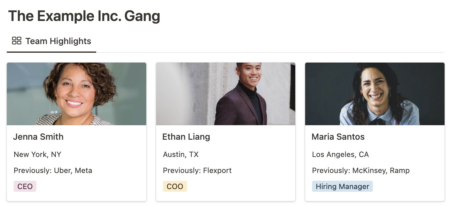An example team directory