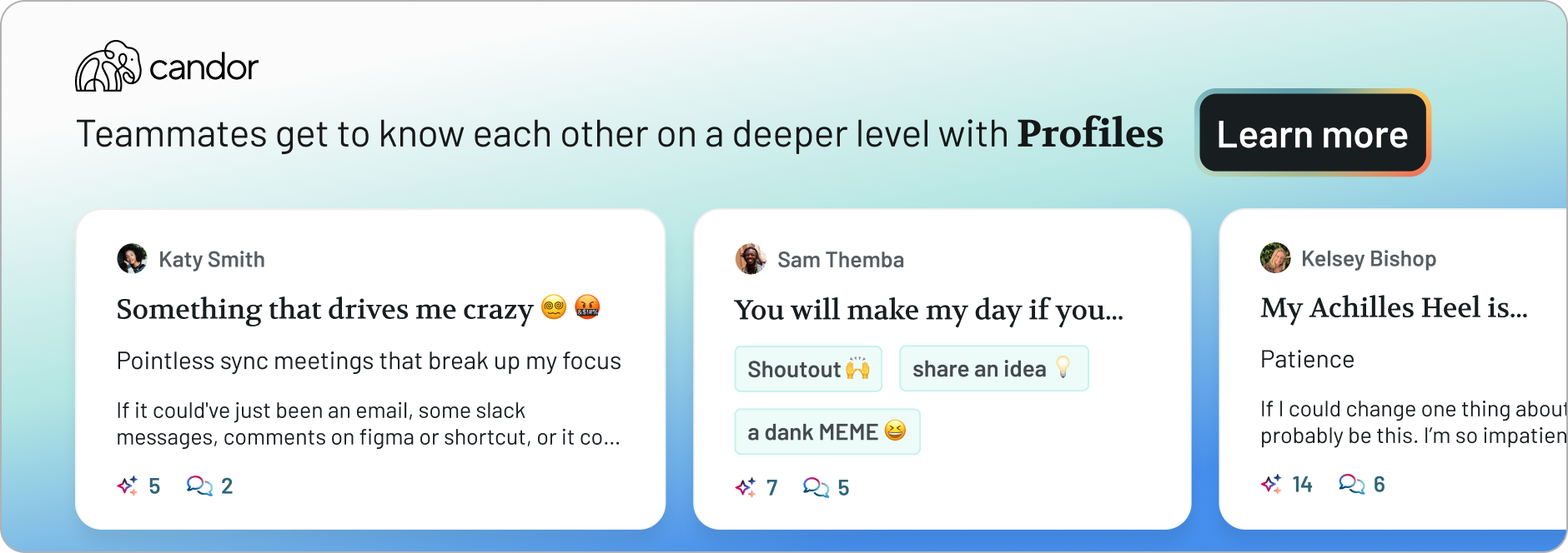Set up your profile on Candor